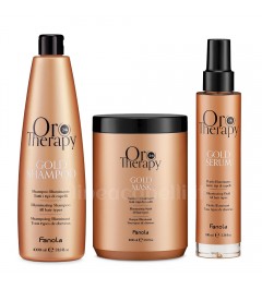 1000ml Shampoo Kit + 1000ml Mask + 100ml Fluid - Fanola Oro Therapy