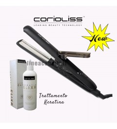 Professional steam hair straightener with Keratin Corioliss treatment